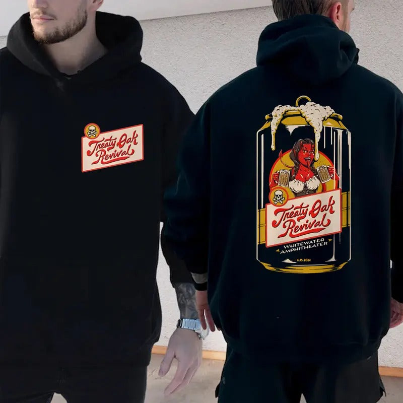 Treaty Oakk 2 Sides Revival Hoodie, Country Music Fans Top, Rock Band Hoodie, Unisex Long Sleeve Crewneck