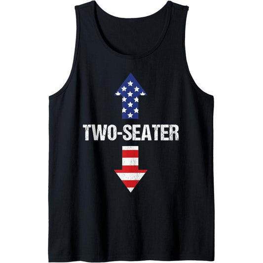 Two Seater Tanks For Men 2 Seater Dad Funny Motorcycle Adult Tank Top Made in USA