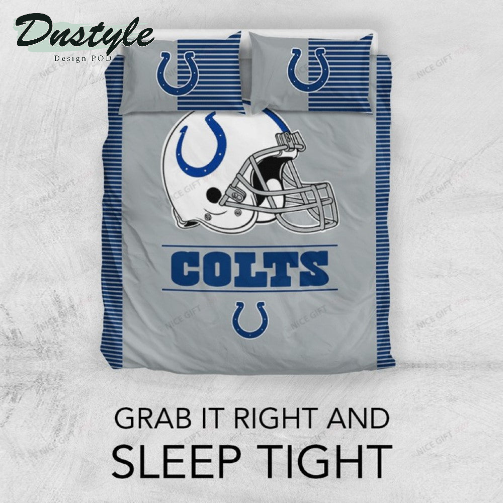 NFL Indianapolis Colts Grey Blue Bedding Set