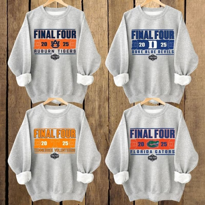 Vintage NCAA Final Four 2025 All-Team Sweatshirt, Classic Streetwear Sports Tee, Pullover for Men's Team Fans