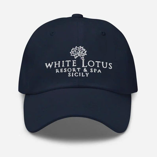 WHITE LOTUS Resort & Spa Sicily, Luxury Escape Cap, Elegant Embroidered Hat, Travel Gift