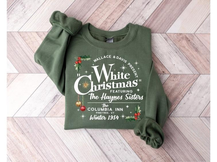 White Christmas Movie Sweatshirt,Christmas White Movie 1954 Sweatshirt Menswear Hoodie