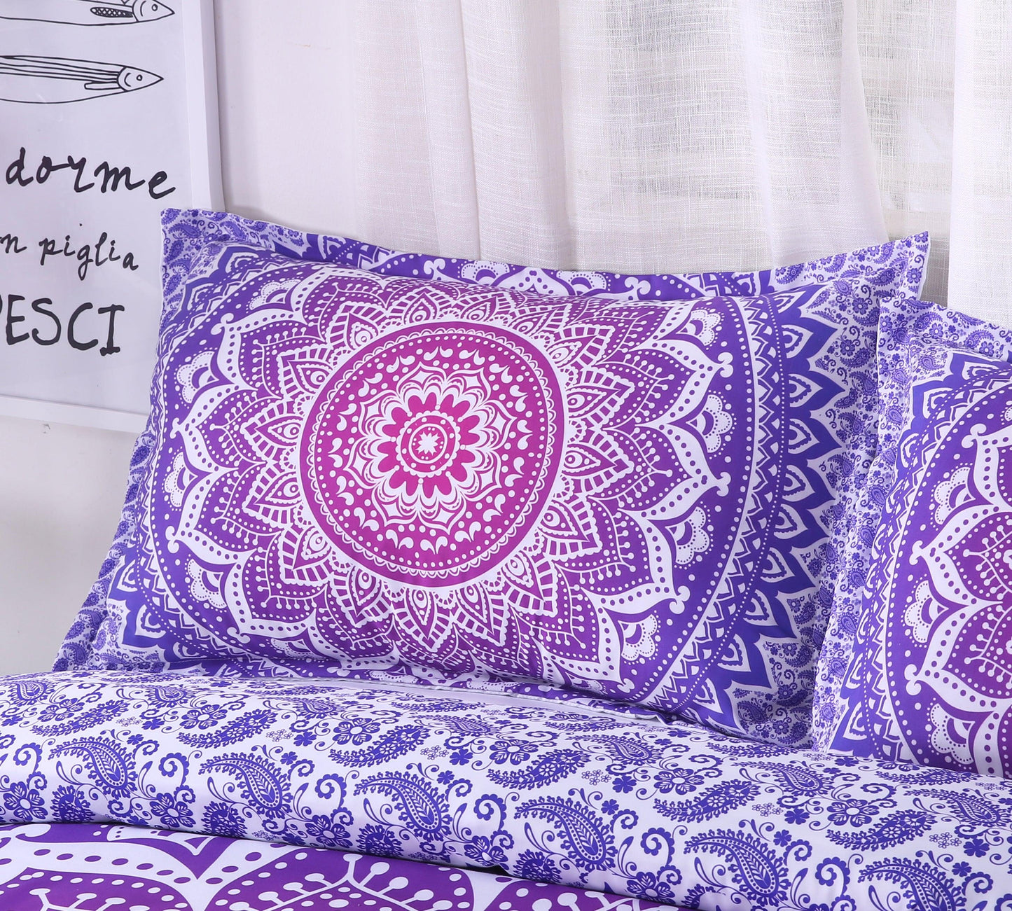 3D Bohemian Purple Quilt Cover Set Bedding Set Pillowcases 22