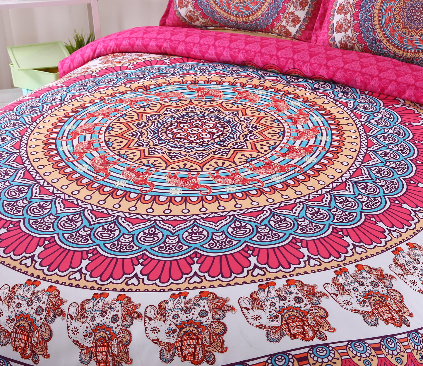 3D Bohemian Rose Pink Quilt Cover Set Bedding Set Pillowcases 23