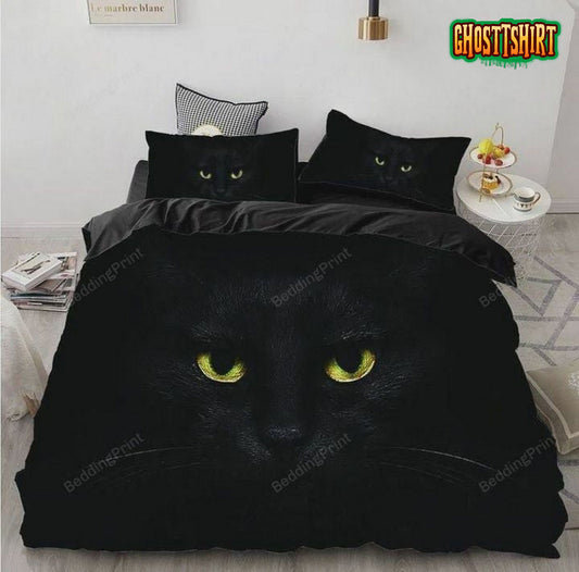 A Black Cat Bed Sheets Duvet Cover Bedding Set