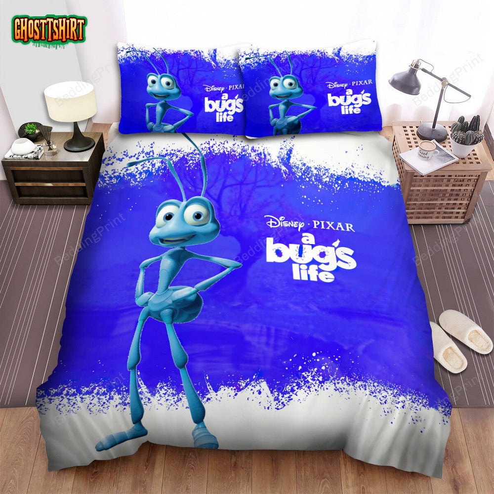 A Bug's Life Movie Blue Background Poster Bed Sheets Duvet Cover Bedding Set