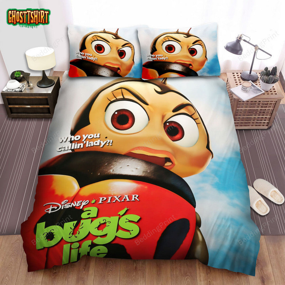A Bug's Life Movie Who You Callin' Lady Poster Bed Sheets Duvet Cover Bedding Set