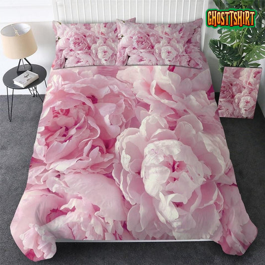 A Bunch Of Pink Roses Bed Sheets Duvet Cover Bedding Set