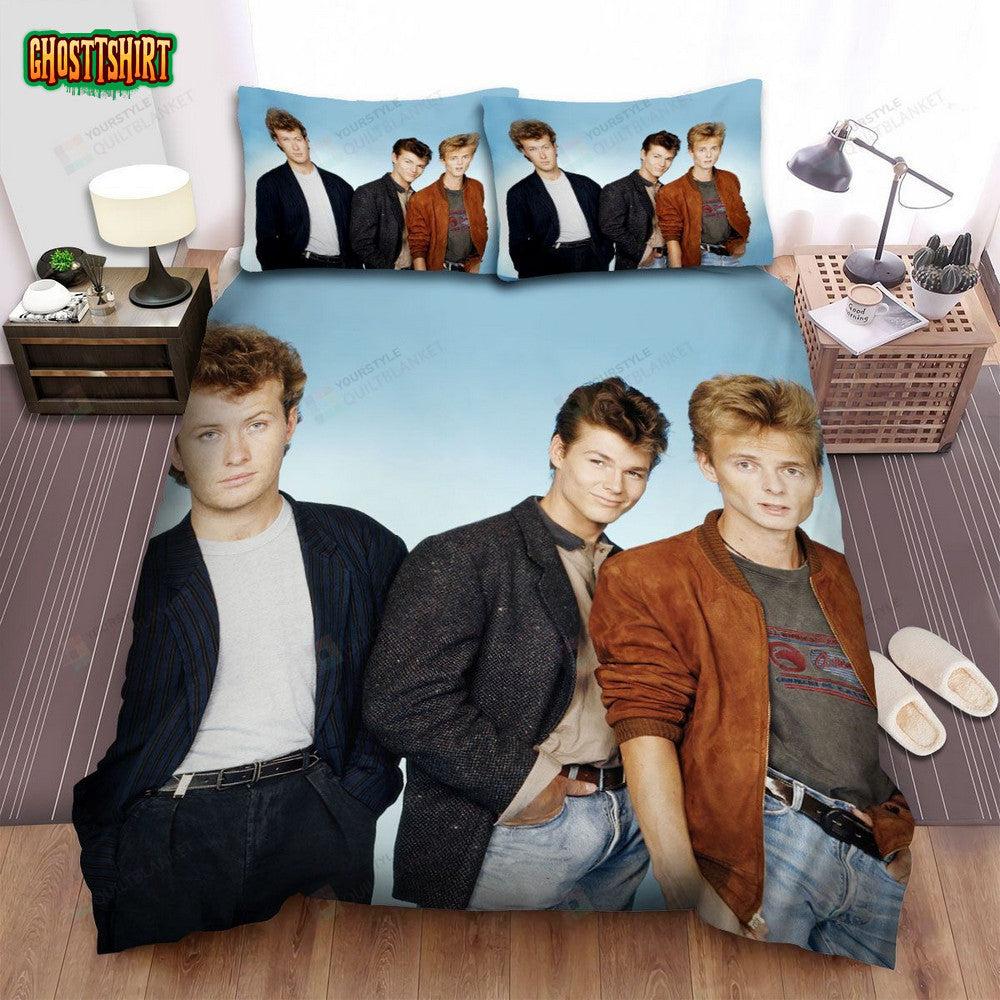 A-Ha Music Band Blue Background Bed Sheets Spread Comforter Duvet Cover Bedding Set