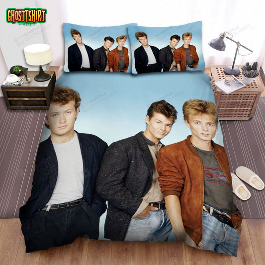 A-Ha Music Band Blue Background Bed Sheets Spread Comforter Duvet Cover Bedding Set