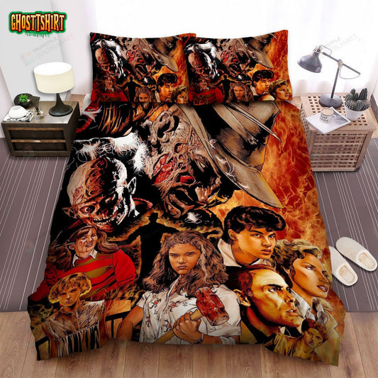 A Nightmare On Elm Street Movie Art Bed Sheets Spread Comforter Duvet Cover Bedding Set