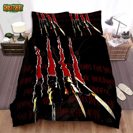 A Nightmare On Elm Street Movie Art Bed Sheets Spread Comforter Duvet Cover Bedding Set Ver 12