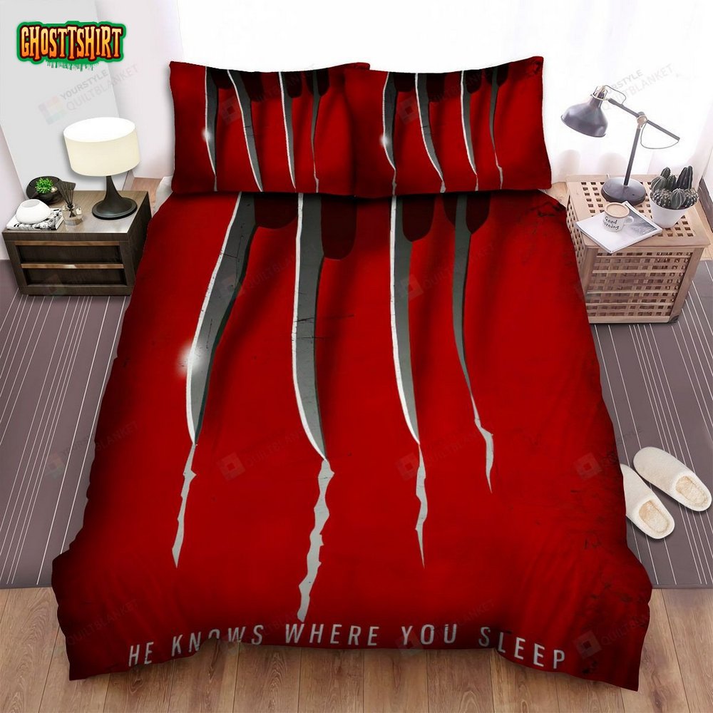 A Nightmare On Elm Street Movie Art Bed Sheets Spread Comforter Duvet Cover Bedding Set Ver 14