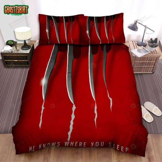 A Nightmare On Elm Street Movie Art Bed Sheets Spread Comforter Duvet Cover Bedding Set Ver 14
