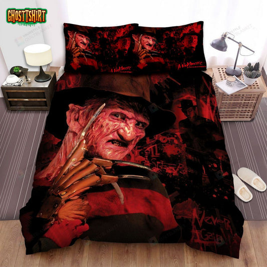 A Nightmare On Elm Street Movie Art Bed Sheets Spread Comforter Duvet Cover Bedding Set Ver 2
