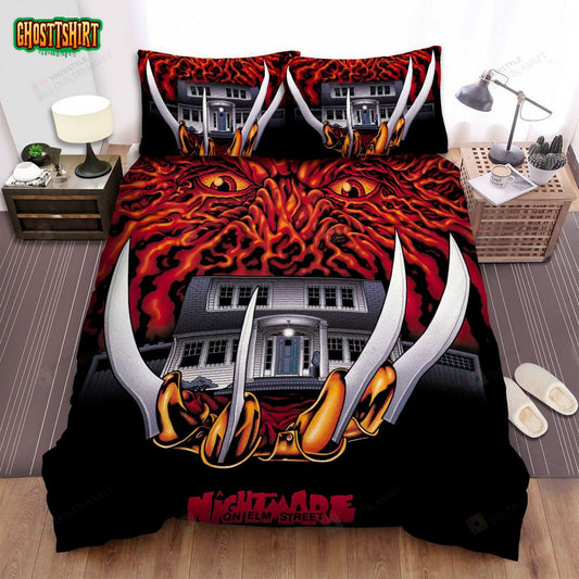 A Nightmare On Elm Street Movie Art Bed Sheets Spread Comforter Duvet Cover Bedding Set Ver 4