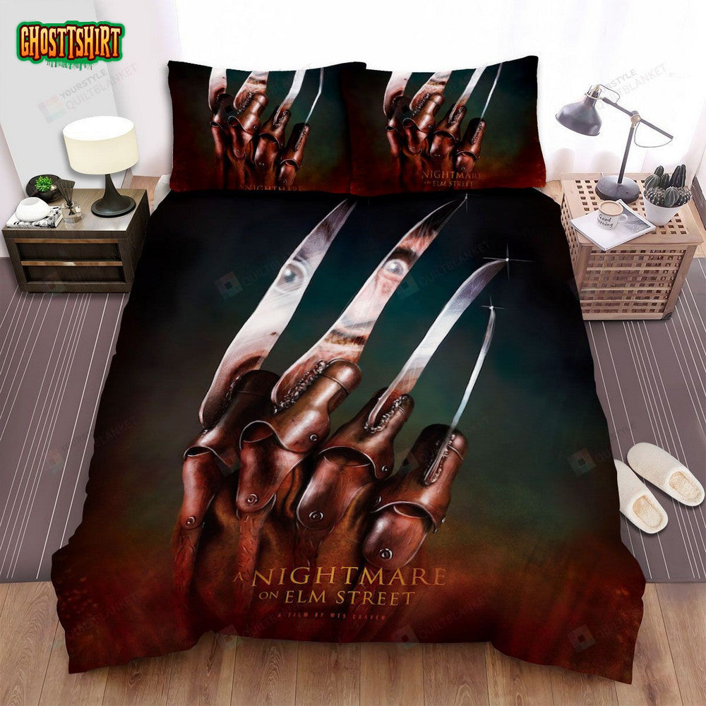 A Nightmare On Elm Street Movie Art Bed Sheets Spread Comforter Duvet Cover Bedding Set Ver 7