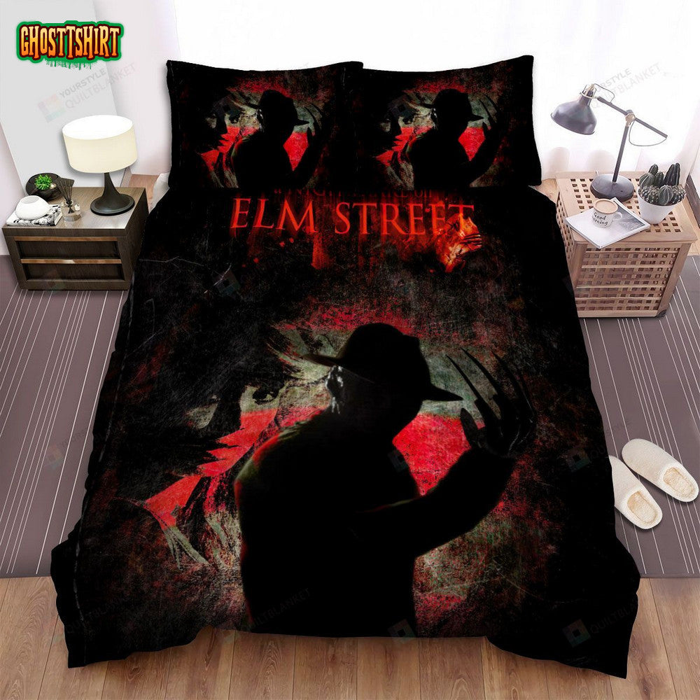 A Nightmare On Elm Street Movie Poster Bed Sheets Spread Comforter Duvet Cover Bedding Set Ver 2