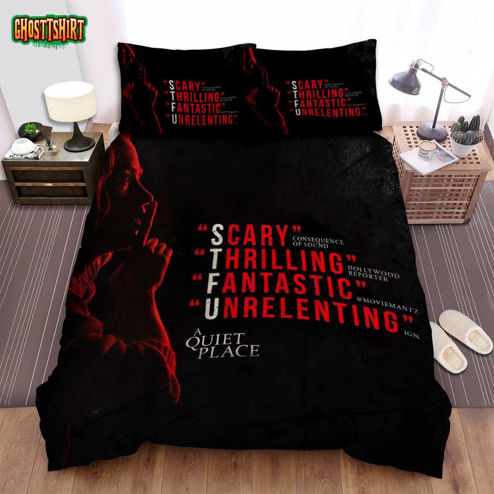 A Quiet Place (I) Movie Poster Bed Sheets Spread Comforter Duvet Cover Bedding Set Ver 1