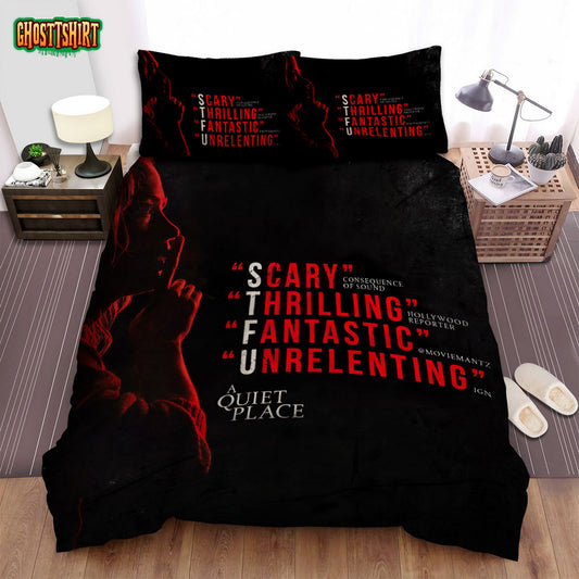 A Quiet Place (I) Movie Poster Bed Sheets Spread Comforter Duvet Cover Bedding Set Ver 1