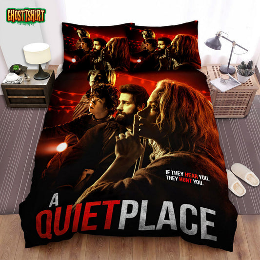 A Quiet Place (I) Movie Poster Bed Sheets Spread Comforter Duvet Cover Bedding Set Ver 2
