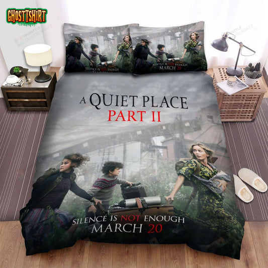 A Quiet Place Part Ii Movie Poster Bed Sheets Spread Comforter Duvet Cover Bedding Set Ver 4
