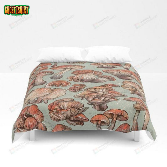 A Series Of Mushroom Bed Sheets Duvet Cover Bedding Set