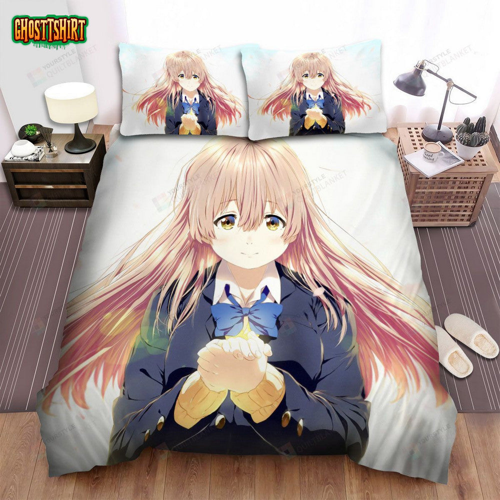 A Silent Voice Anime Shouko Nishimiya Bed Sheets Spread Comforter Duvet Cover Bedding Set
