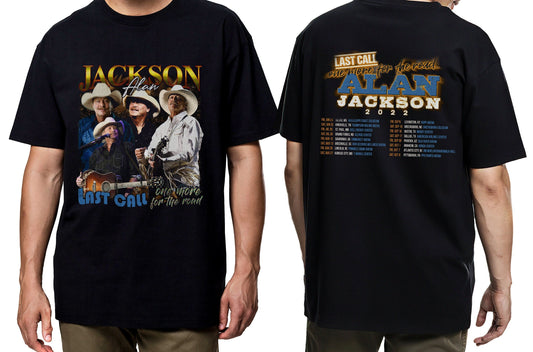 Alan Jackson Tshirt, Last Call One More For The Road Tour 2022 T-Shirt