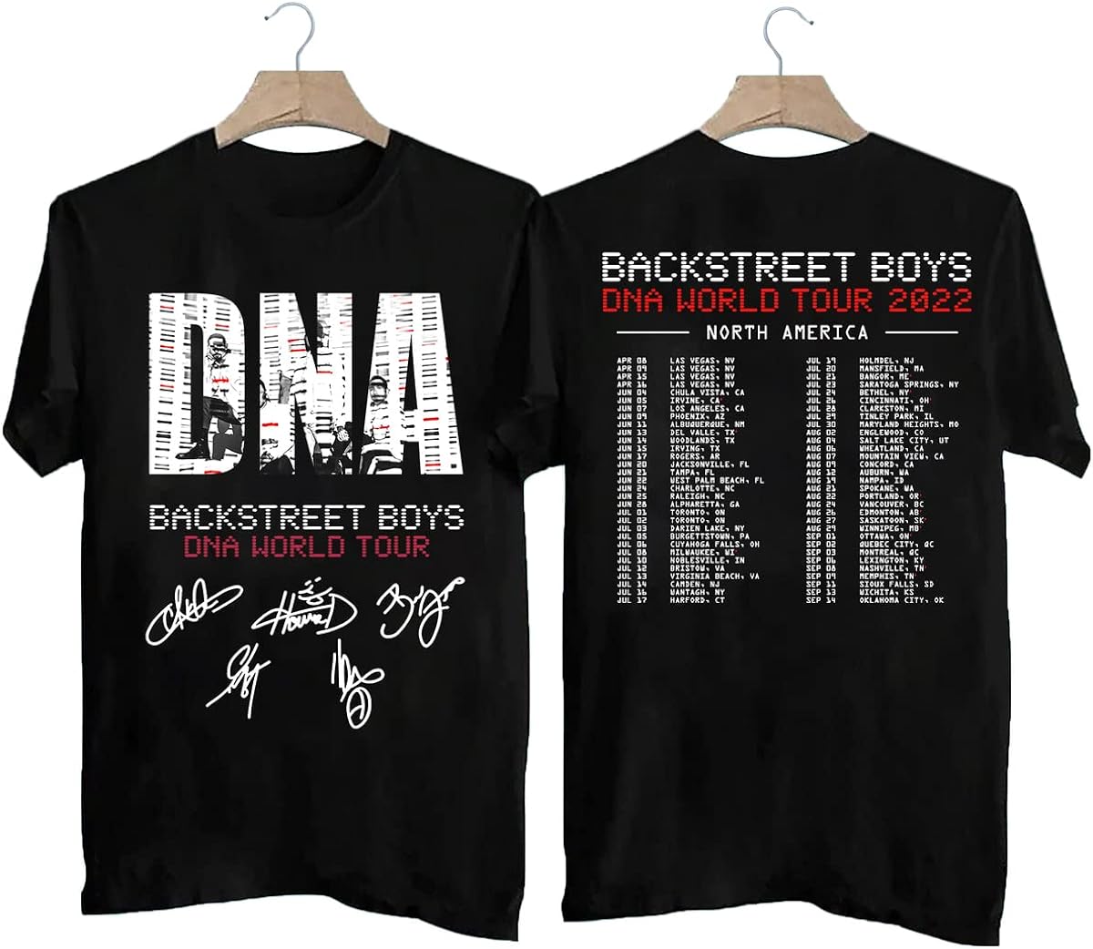 Backstreet Boys Shirt DNA% World Tour 2022 Signatures Shirt