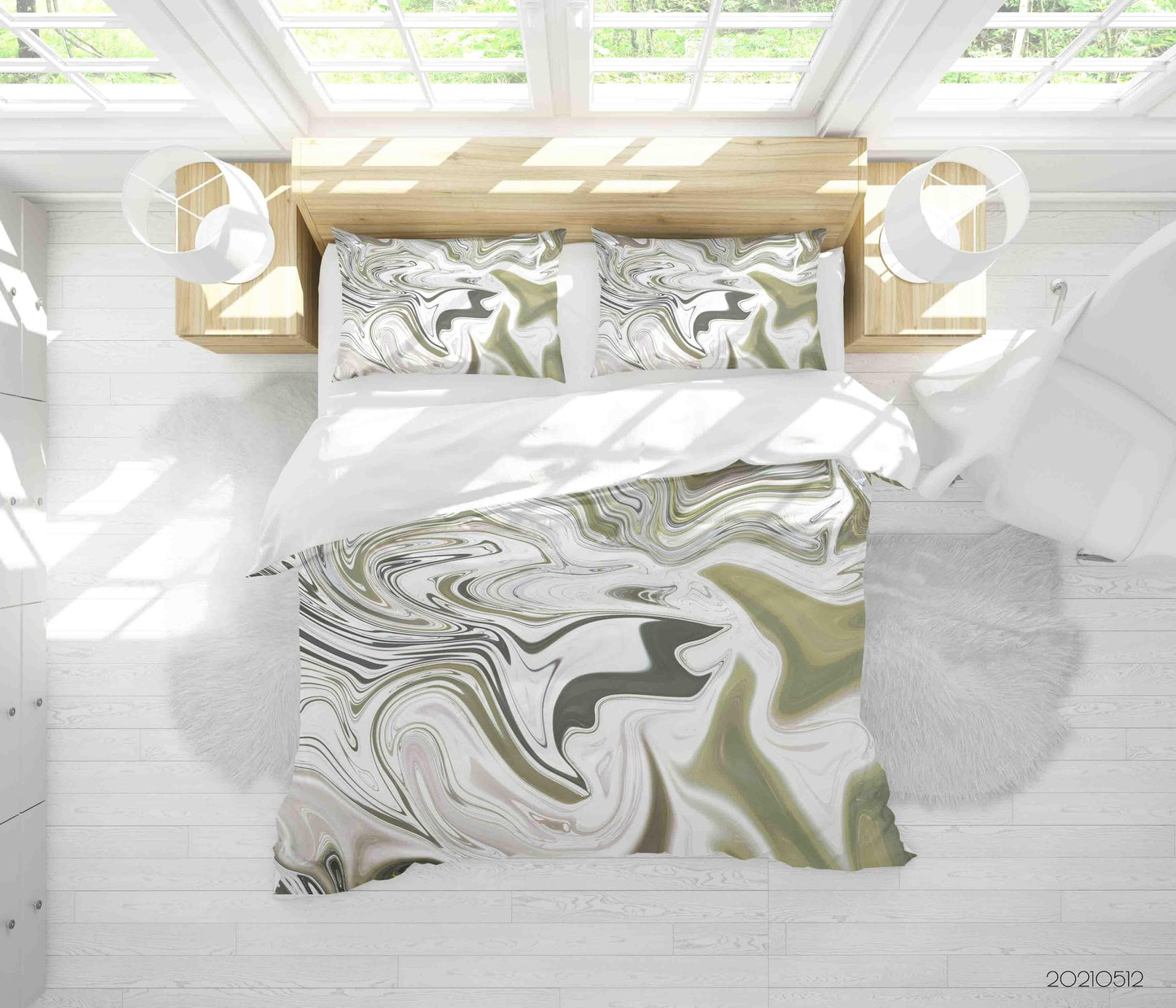 3D Abstract Marble Texture Quilt Cover Set Bedding Set Duvet Cover Pillowcases 299