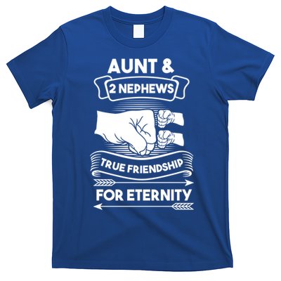 Aunt And 2 Nephews True Friendship For Eternity Aunts Nieces Funny Gift T-Shirt