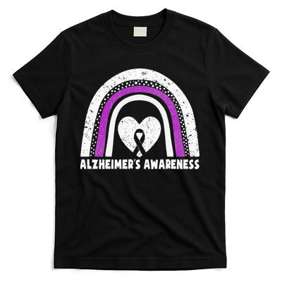 Alzheimers Awareness Alzheimers Purple Rainbow Cute T-Shirt