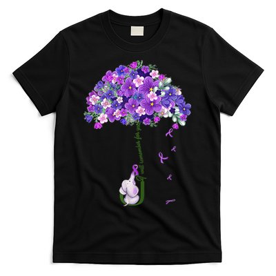 Alzheimer Awareness Cute Elephant I Will Remember For You T-Shirt