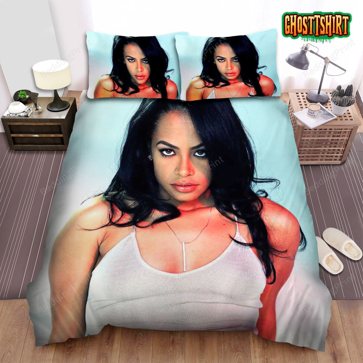 Aaliyah Singer Famous People Aaliyah Biography Bed Sheets Duvet Cover Bedding Set