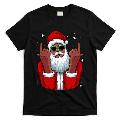 African American Santa Christmas Pajama Cool Black XMas T-Shirt