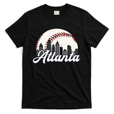 Atlanta Baseball Skyline Atlanta Cityscape T-Shirt