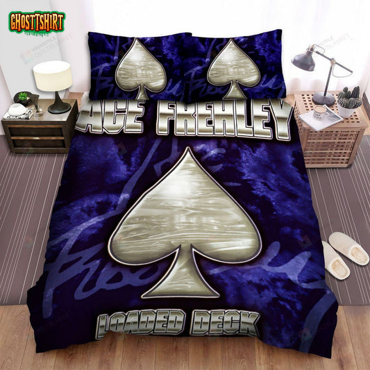 Ace Frehley Loaded Deck Album Cover Bed Sheets Spread Comforter Duvet Cover Bedding Set