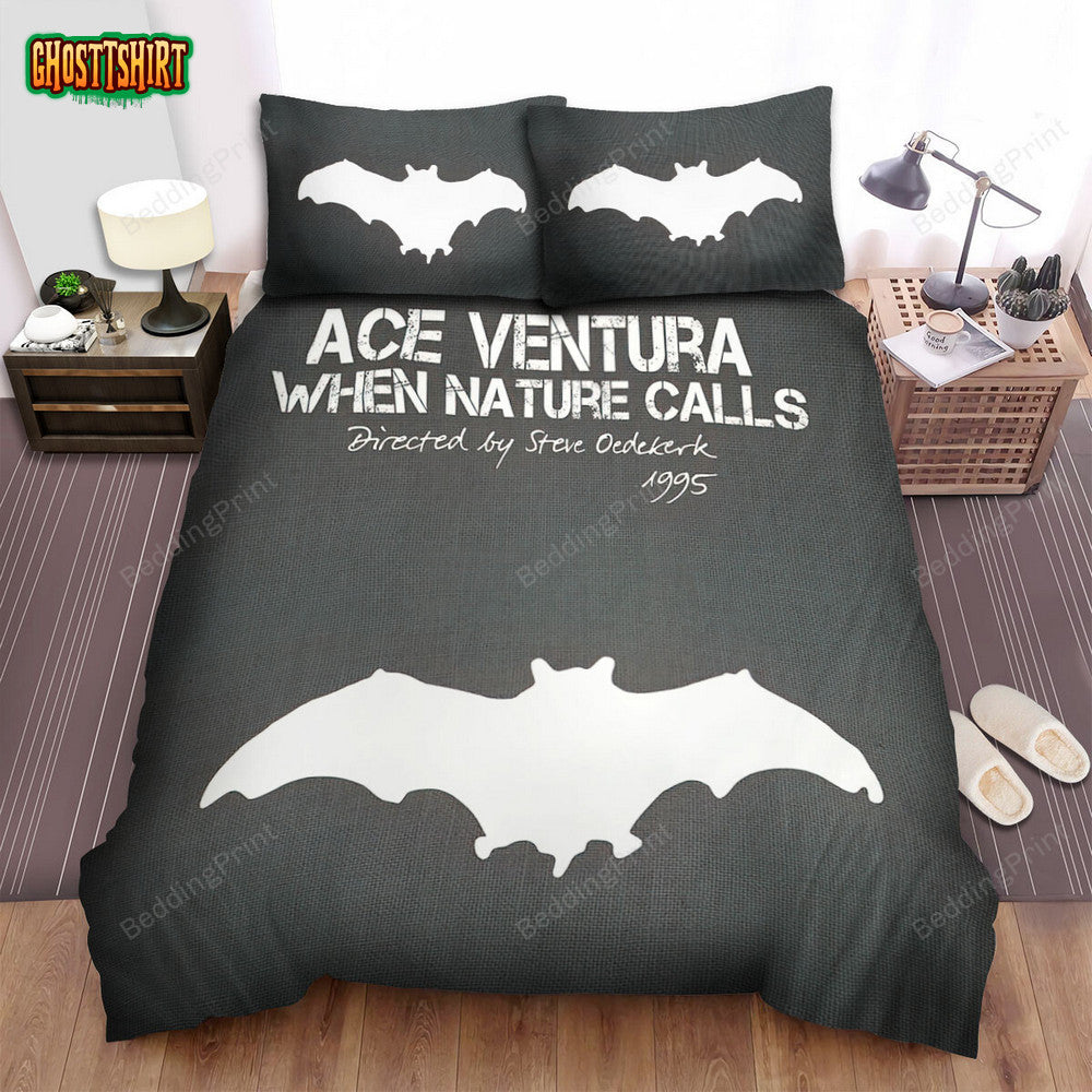 Ace Ventura When Nature Calls (1995) Movie White Bat Bed Sheets Duvet Cover Bedding Set