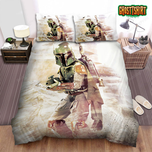 Action Poses Boba Fett Bed Sheets Duvet Cover Bedding Set
