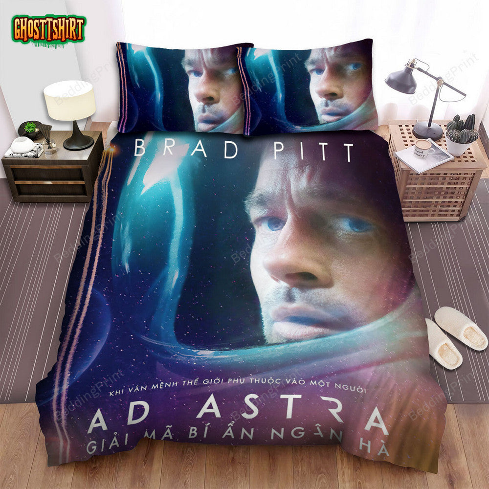 Ad Astra Movie Poster 4 Bed Sheets Duvet Cover Bedding Set