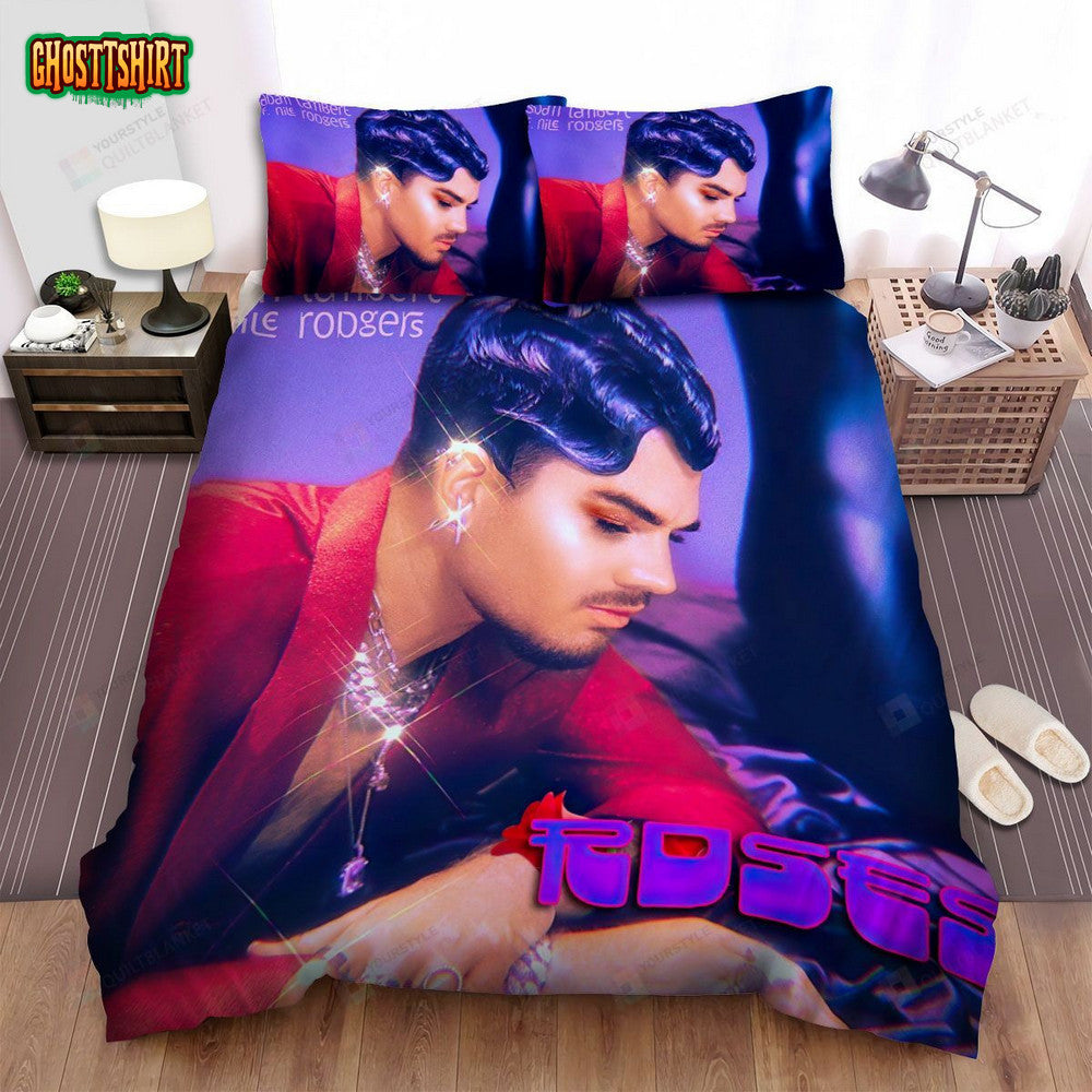 Adam Lambert Roses Album Cover Bed Sheets Spread Comforter Duvet Cover Bedding Set