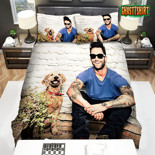 Adam Levine And A Dog Bed Sheets Spread Duvet Cover Bedding Set