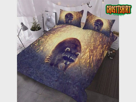 Adorable Raccoon Jungle Printed 3D Animal Bedding Set
