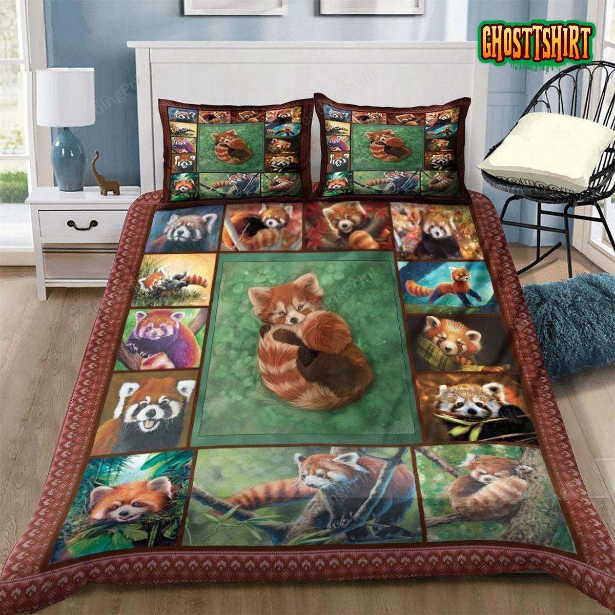 Adorable Red Panda Bed Sheets Duvet Cover Bedding Set