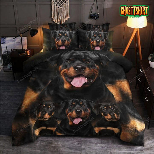 Adorable Rottweiler Family Bed Sheets Duvet Cover Bedding Set