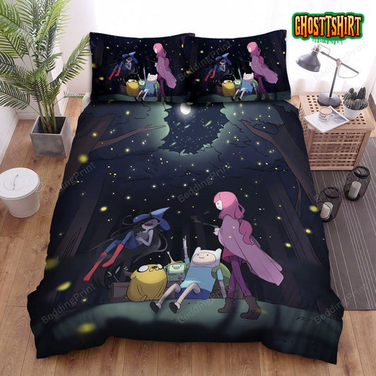 Adventure Time, Watching Fireflies Bed Sheets Spread Duvet Cover Bedding Set