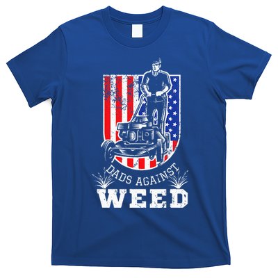American Flag Dads Against Weed Funny Lawn Mowing Fathers T-Shirt