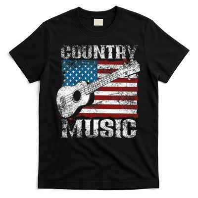 American Flag Guitar Player Funny Country Music Lover T-Shirt