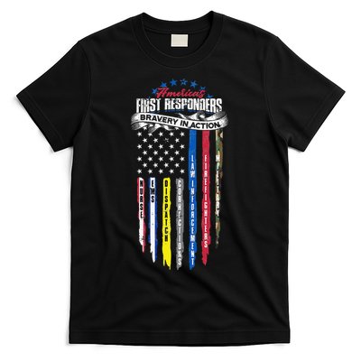 Americas First Responder Bravery In Action Nurse EMS T-Shirt